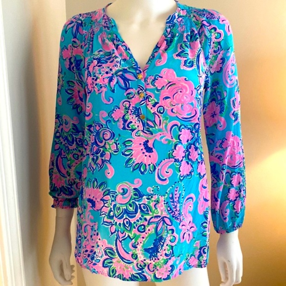 Lilly Pulitzer 100% Silk Elsa Top